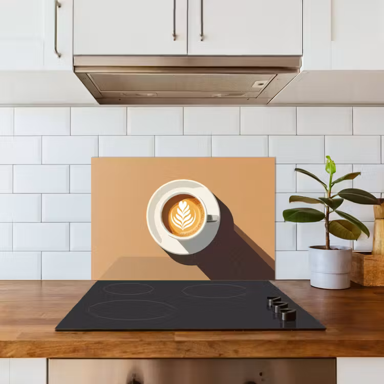 Fond de hotte - Cappuccino - Tasse - Soucoupe - Minimaliste — 3