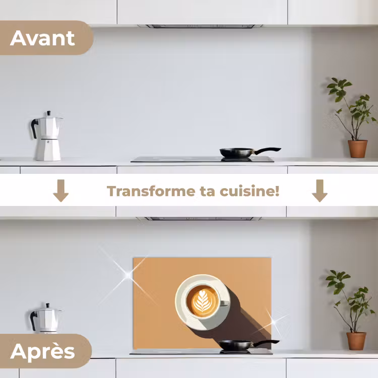 Fond de hotte - Cappuccino - Tasse - Soucoupe - Minimaliste — 7