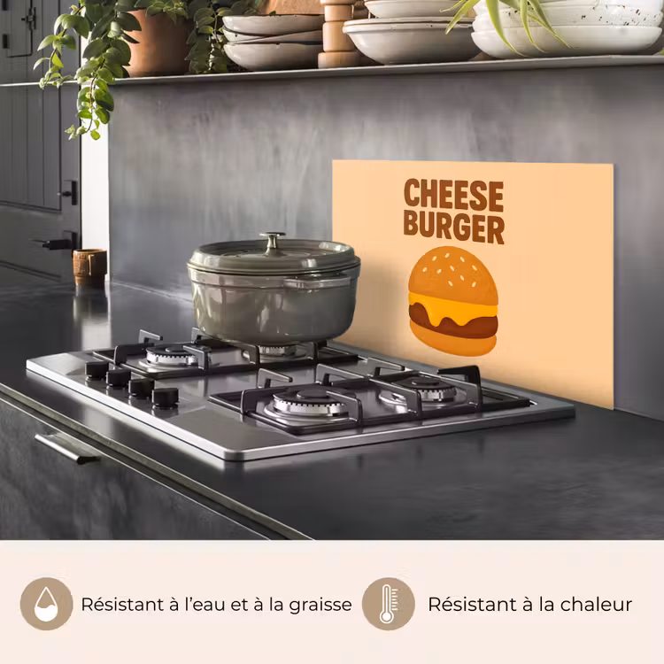 Fond de hotte - Cheeseburger - Minimaliste - Jaune — 2