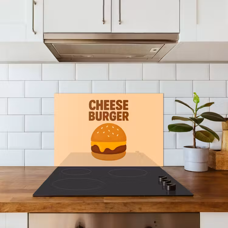 Fond de hotte - Cheeseburger - Minimaliste - Jaune — 3