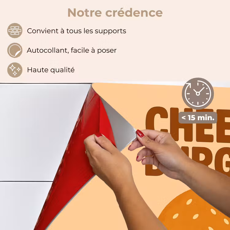 Fond de hotte - Cheeseburger - Minimaliste - Jaune — 4