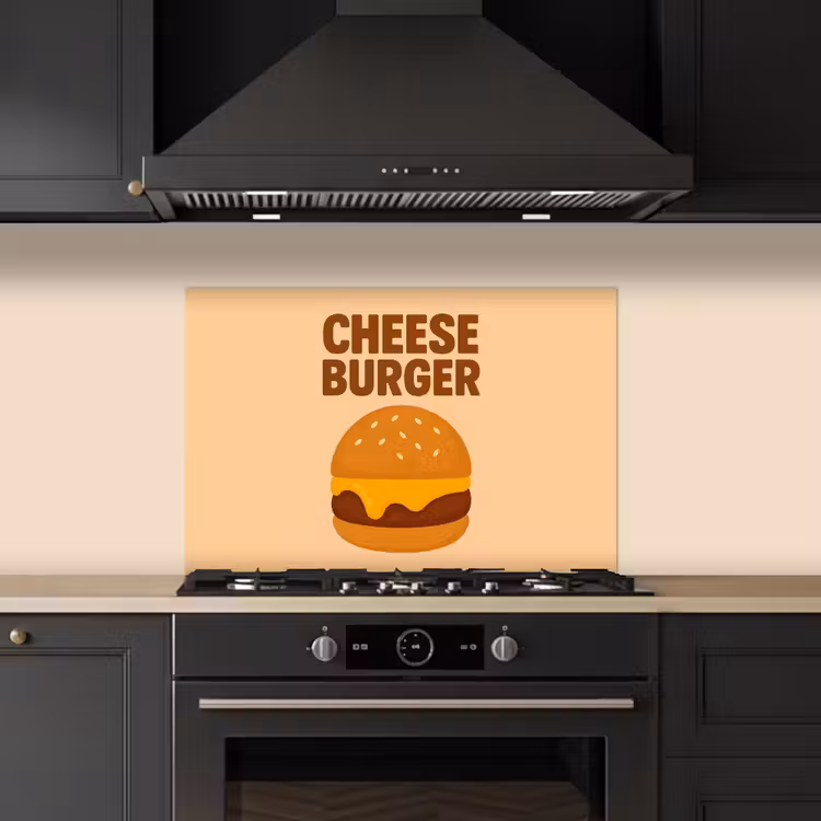 Fond de hotte - Cheeseburger - Minimaliste - Jaune — 5