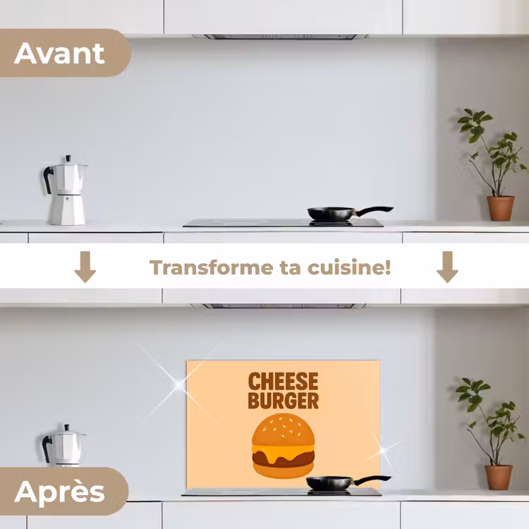 Fond de hotte - Cheeseburger - Minimaliste - Jaune — 7