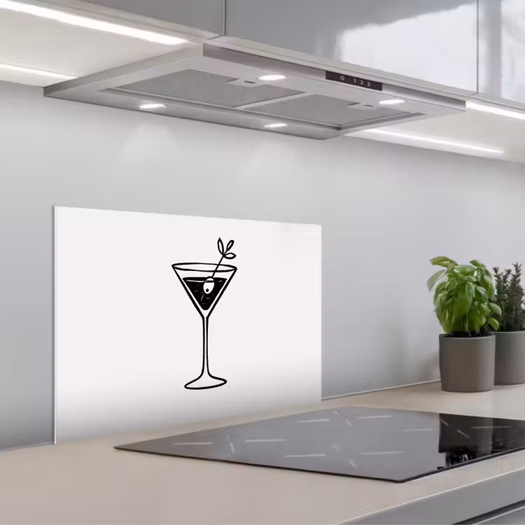 Fond de hotte - Cocktail - Verre - Olive - Minimaliste — 1