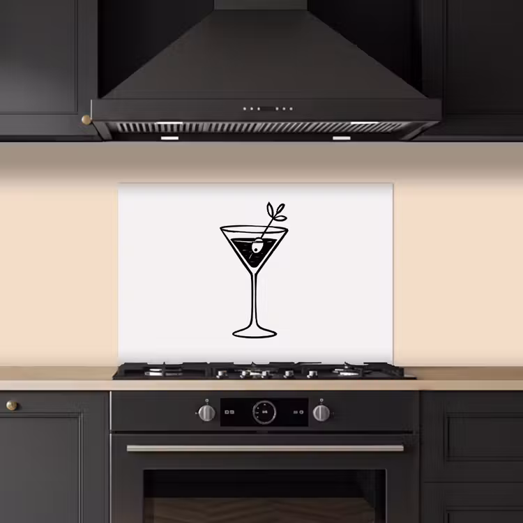 Fond de hotte - Cocktail - Verre - Olive - Minimaliste — 5