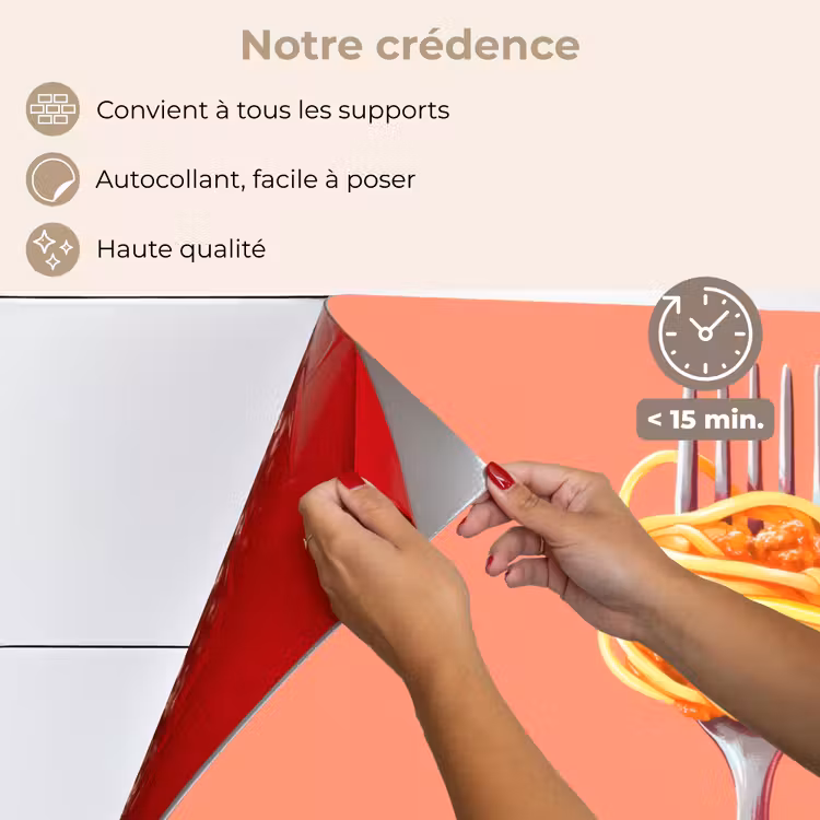Fond de hotte - Fourchette - Spaghetti - Artistique - Rose — 4