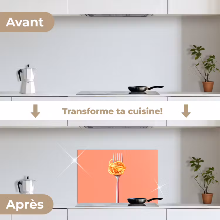 Fond de hotte - Fourchette - Spaghetti - Artistique - Rose — 7