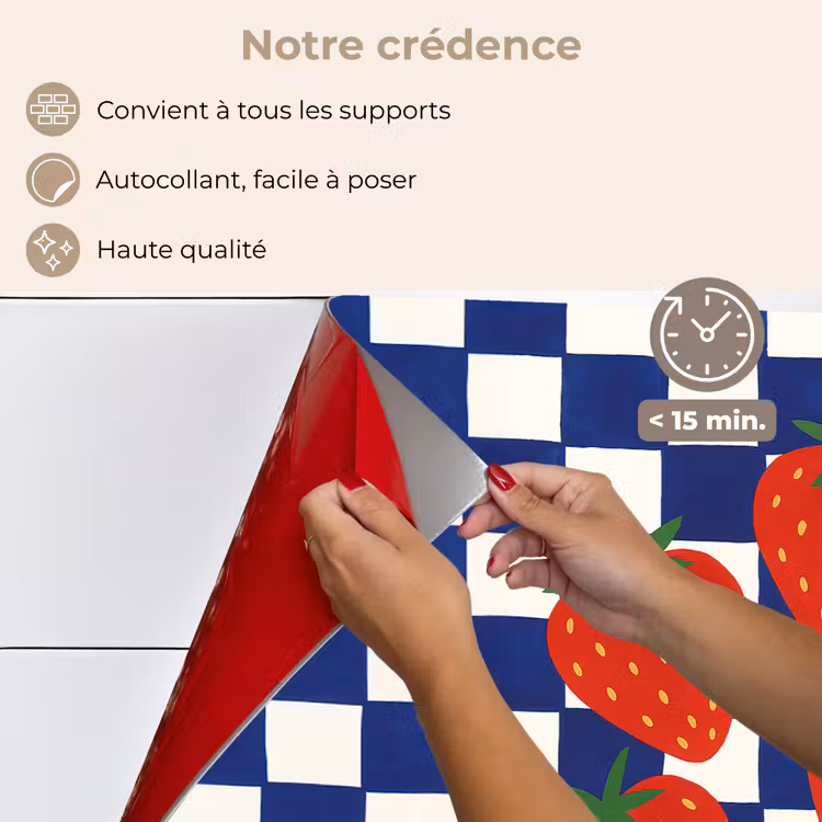 Fond de hotte - Bloqué - Bleu - Fraise — 4