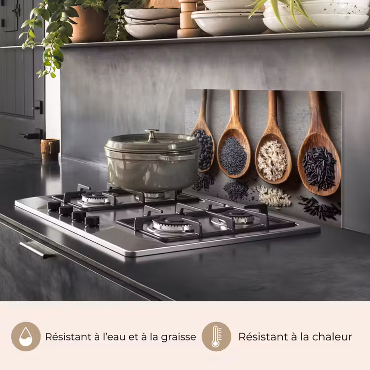 Fond de hotte - Bois - Cuillères - Riz - Graines — 2
