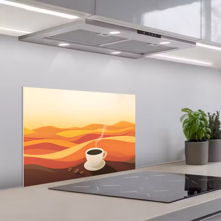 Fond de hotte - Café - Paysage - Orange - Grains de café — 1