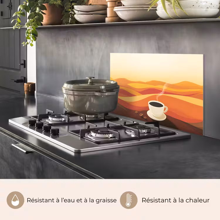 Fond de hotte - Café - Paysage - Orange - Grains de café — 2