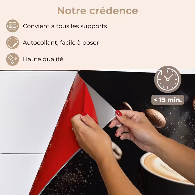 Fond de hotte - Cappuccino - Tasse - Haricots - Marron — 4