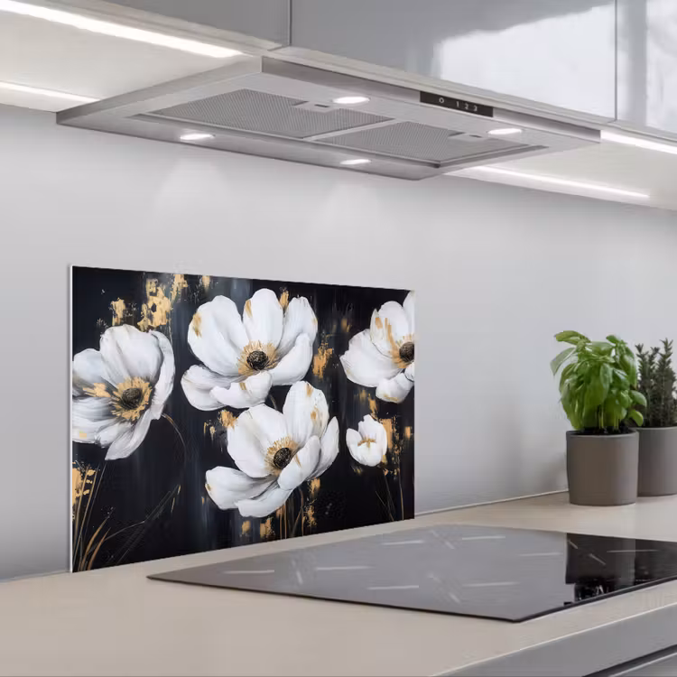 Fond de hotte - Fleurs - Blanc - Abstrait — 1