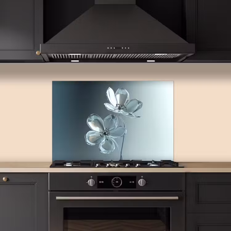 Fond de hotte - Cristal - Fleurs - Gris — 5