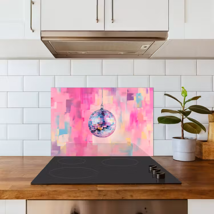 Fond de hotte - Discoball - Rose - Peinture — 3