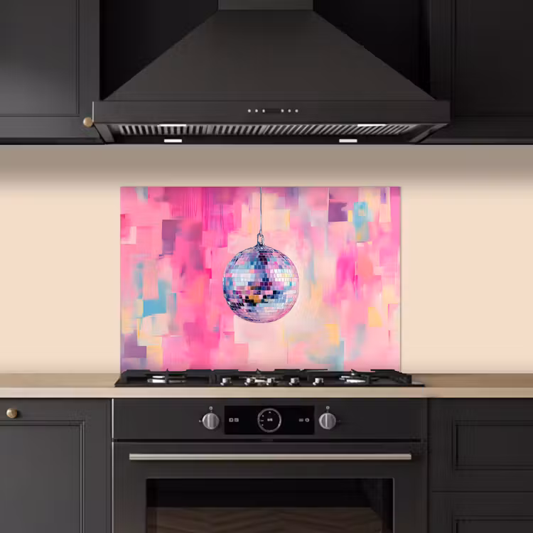 Fond de hotte - Discoball - Rose - Peinture — 5