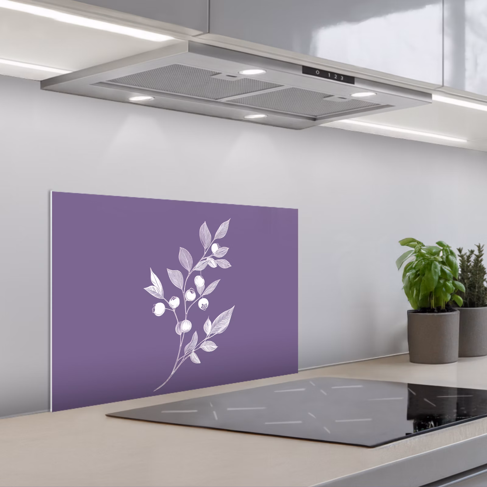 Fond de hotte - Branche - Gracieuse - Feuilles - Minimaliste — 1