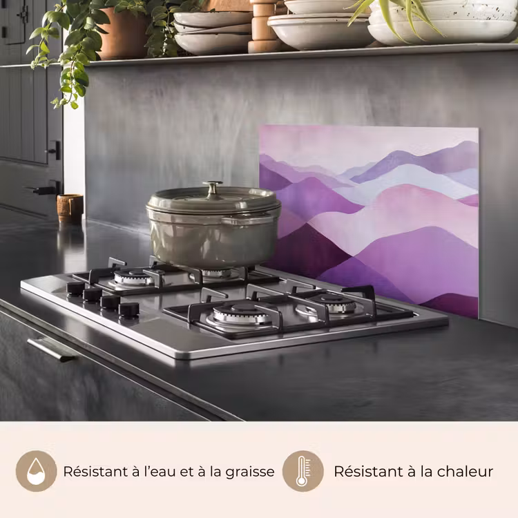 Fond de hotte - Abstrait - Collines - Paysage - Violet — 2