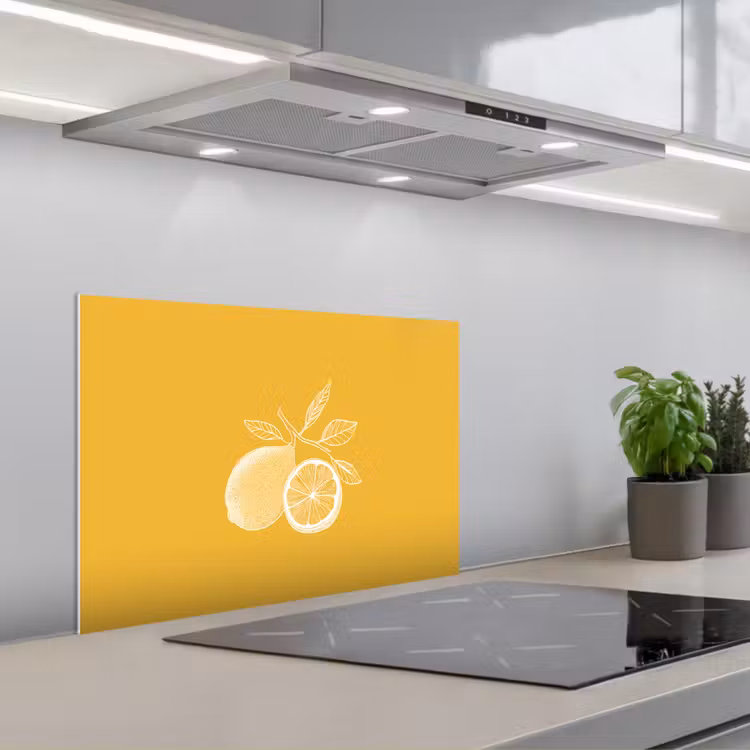 Fond de hotte - Citrons - Illustration - Minimaliste - Jaune — 1