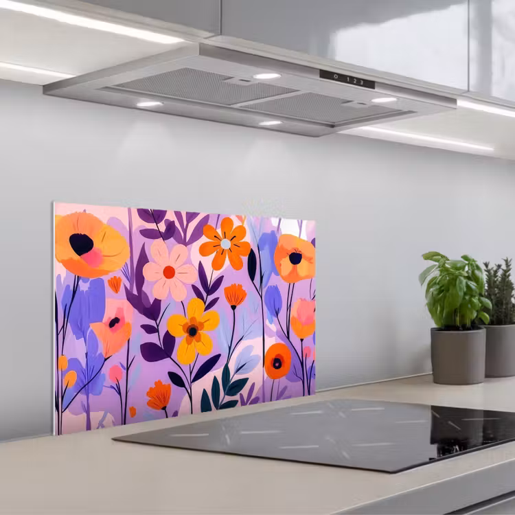 Fond de hotte - Fleurs - colorées - Feuilles — 1