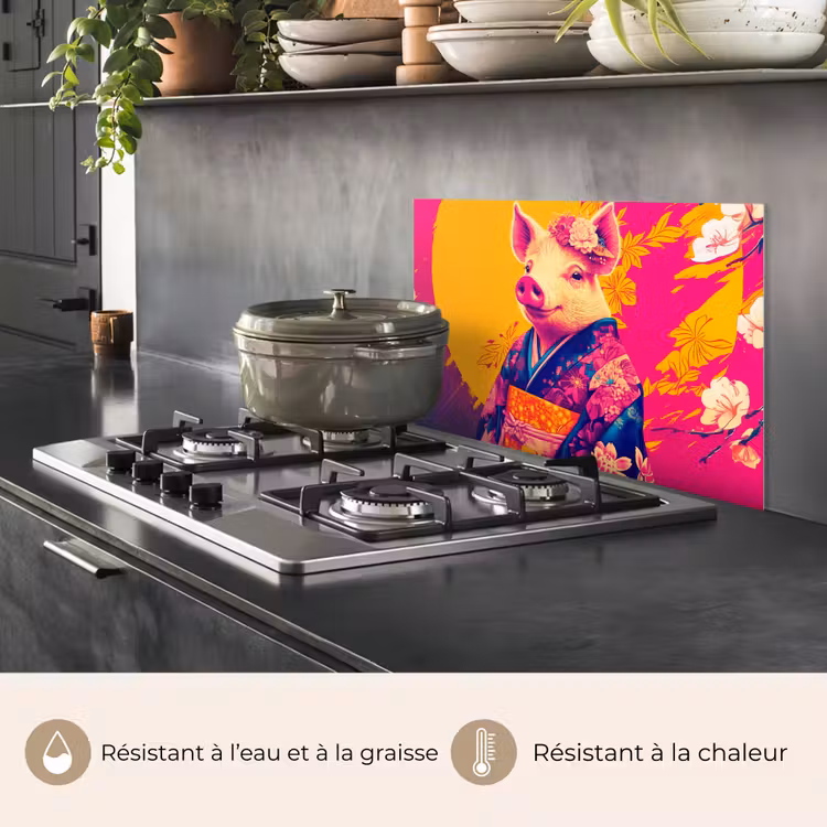 Fond de hotte - Cochon - Couronne de fleurs - Kimono - Abstrait — 2
