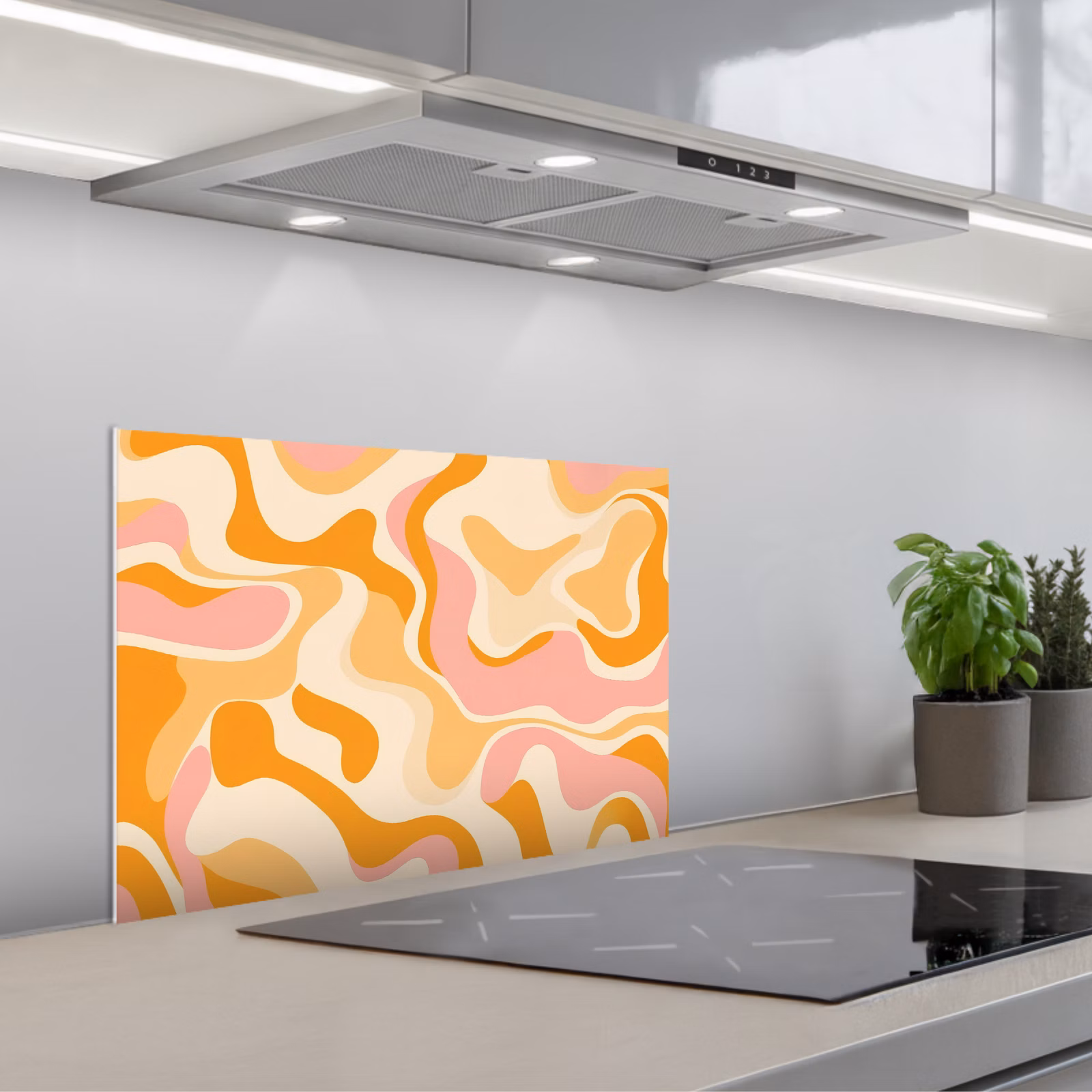 Fond de hotte - Abstrait - Ondulé - Orange — 1
