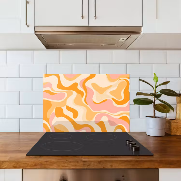 Fond de hotte - Abstrait - Ondulé - Orange — 3