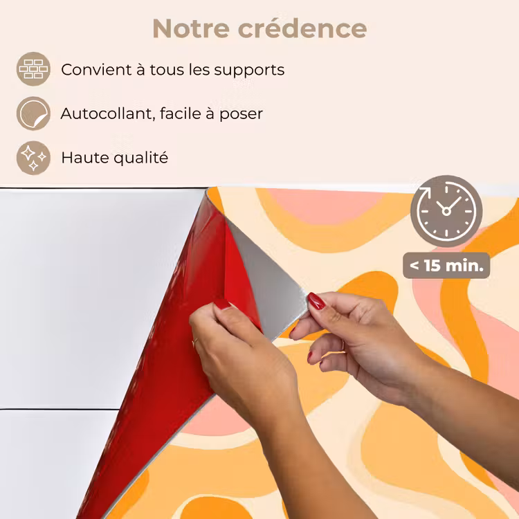 Fond de hotte - Abstrait - Ondulé - Orange — 4