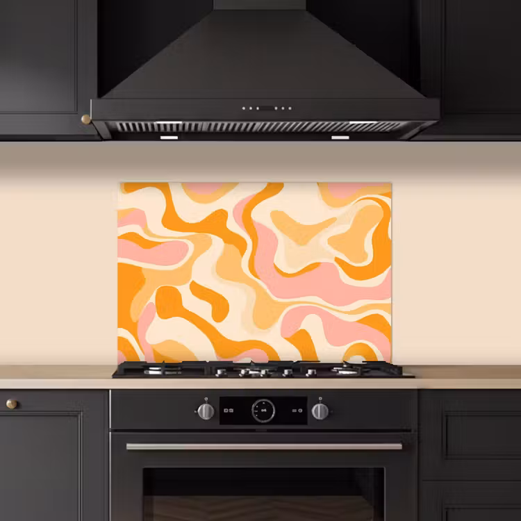 Fond de hotte - Abstrait - Ondulé - Orange — 5