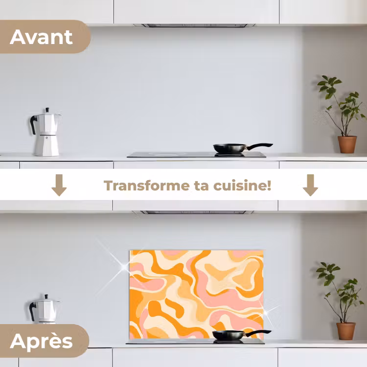 Fond de hotte - Abstrait - Ondulé - Orange — 7