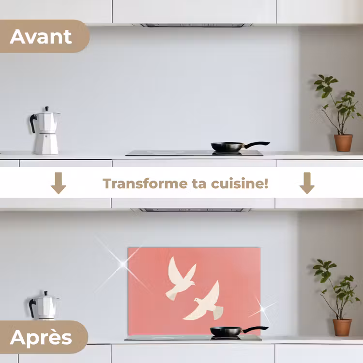 Fond de hotte - Colombes - blanches - ornementales — 7