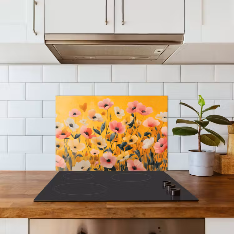 Fond de hotte - Fleurs - Champ - Jaune — 3