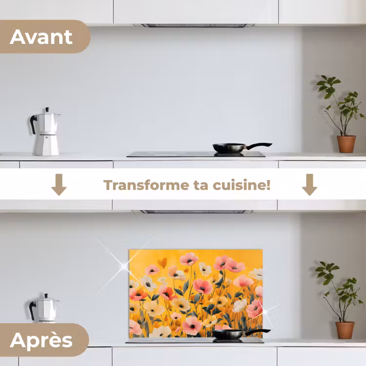 Fond de hotte - Fleurs - Champ - Jaune — 7