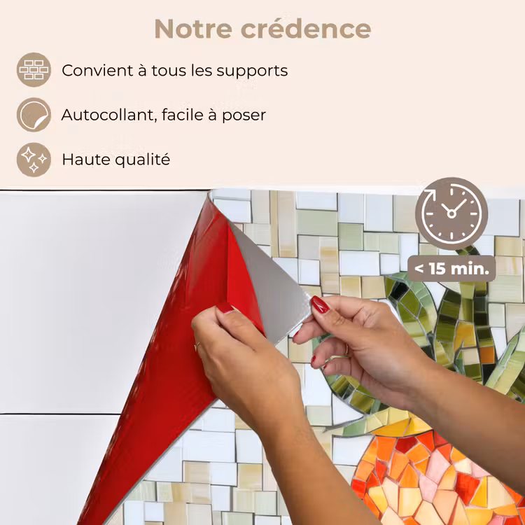 Fond de hotte - Fraise - Rouge - Mosaïque - Fruit — 4