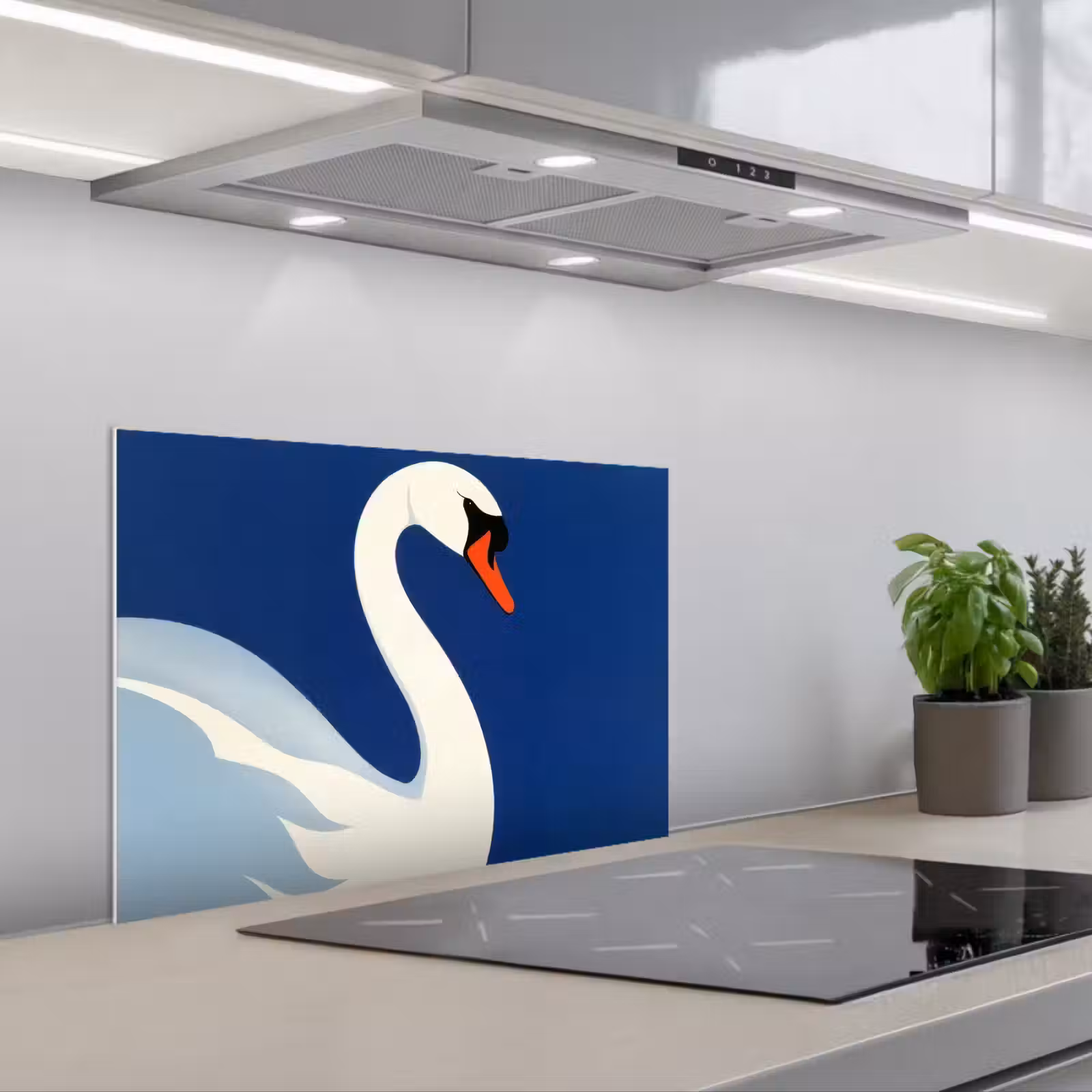 Fond de hotte - Cygne - Blanc - Bec - Illustration — 1