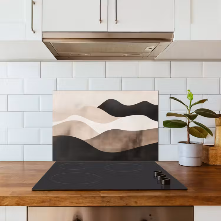 Fond de hotte - Abstrait - Paysage - Vagues - Couleur crème — 3
