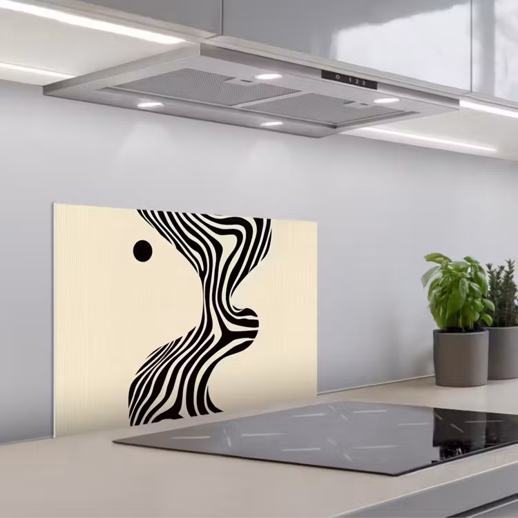 Fond de hotte - Beige - Lignes - Ondulé - Abstrait — 1
