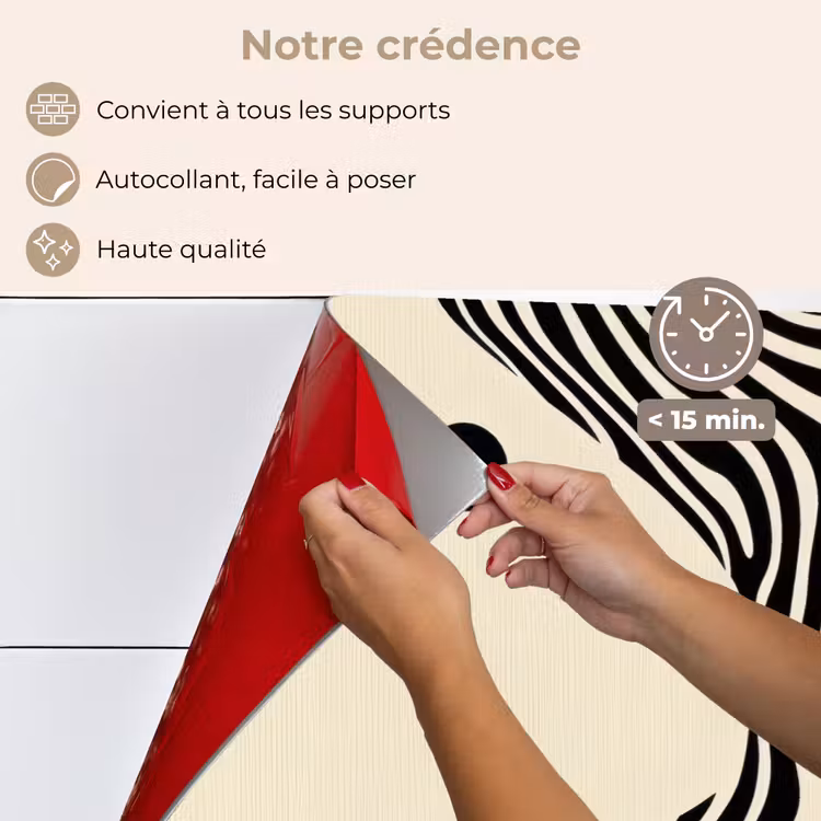 Fond de hotte - Beige - Lignes - Ondulé - Abstrait — 4