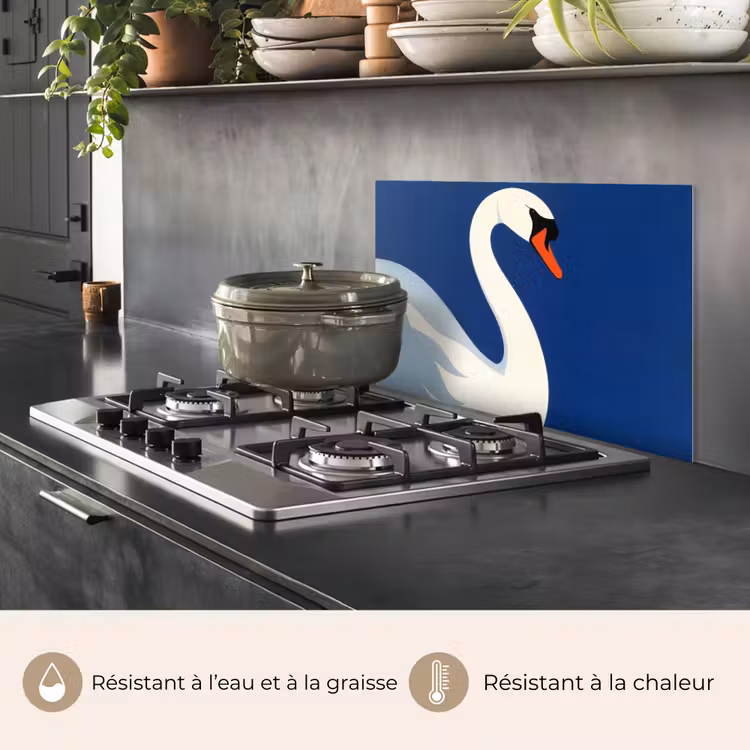 Fond de hotte - Cygne - Blanc - Bec - Illustration — 2