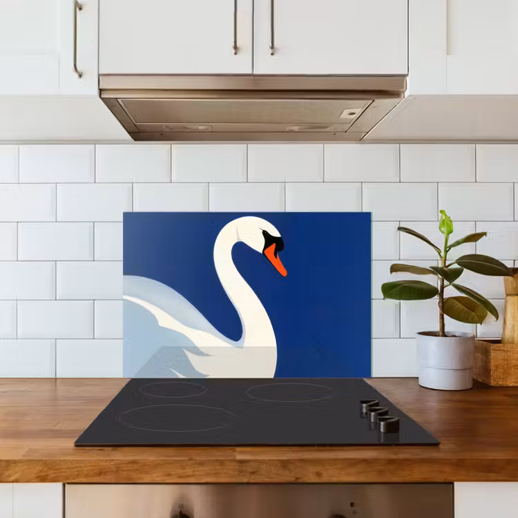 Fond de hotte - Cygne - Blanc - Bec - Illustration — 3