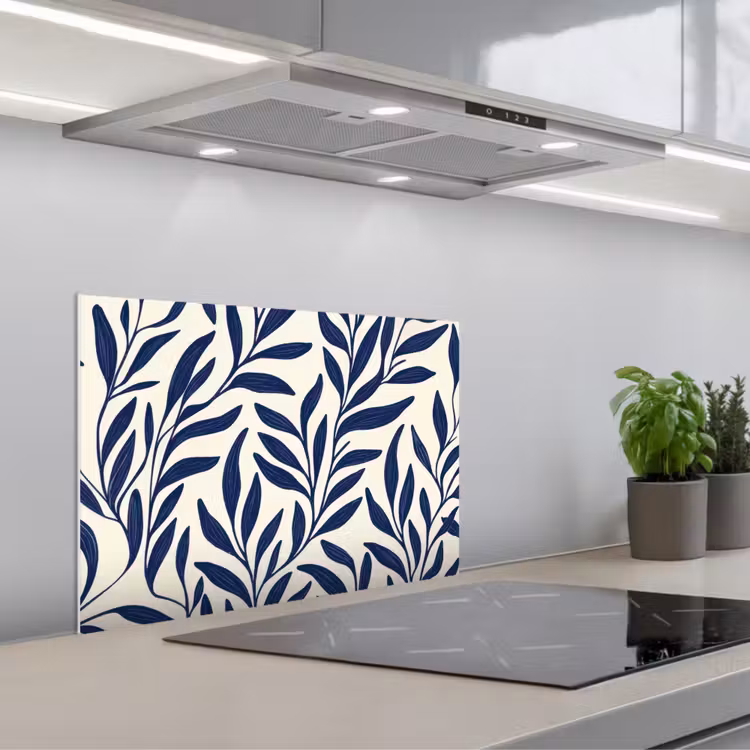 Fond de hotte - Feuilles - lierre - Bleu foncé — 1