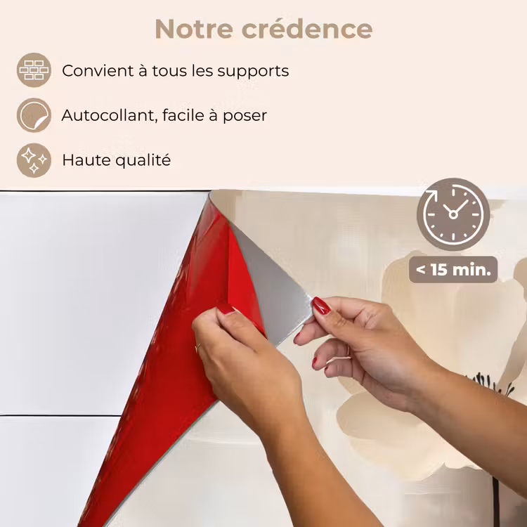 Fond de hotte - Fleur - Beige - Peinture - Ombre — 4