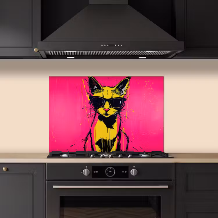 Fond de hotte - Cat - Art - Lunettes de soleil - Rose — 5