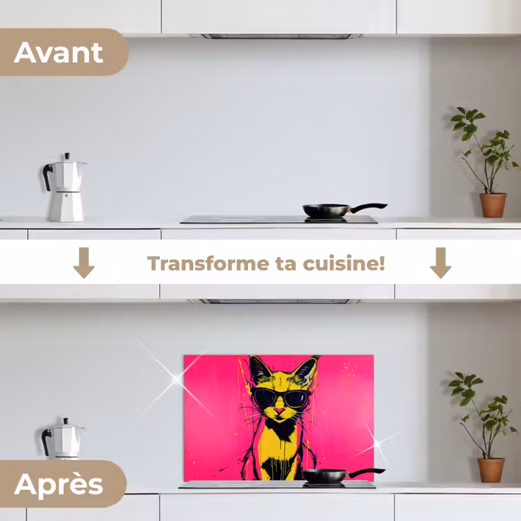 Fond de hotte - Cat - Art - Lunettes de soleil - Rose — 7