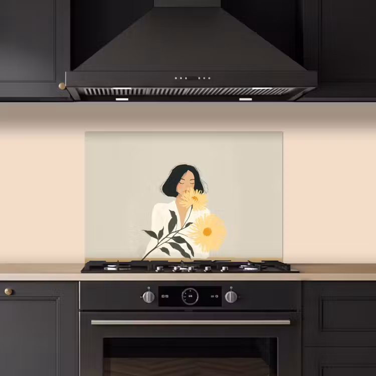 Fond de hotte - Femme - Fleur - Jaune - Minimaliste — 5
