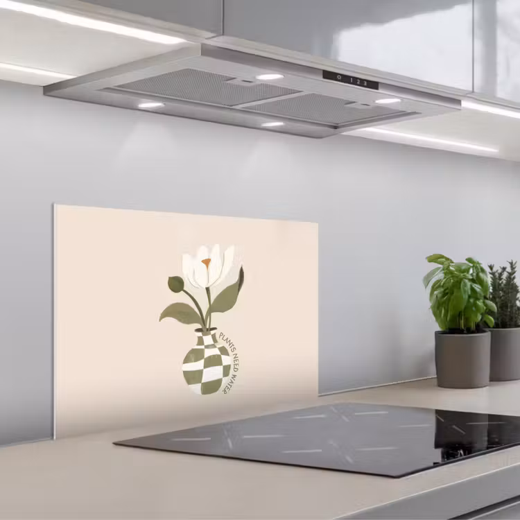Fond de hotte - Fleur - Blanche - Vase - Citation — 1