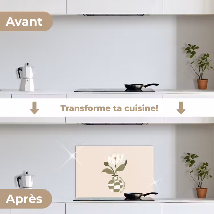 Fond de hotte - Fleur - Blanche - Vase - Citation — 7