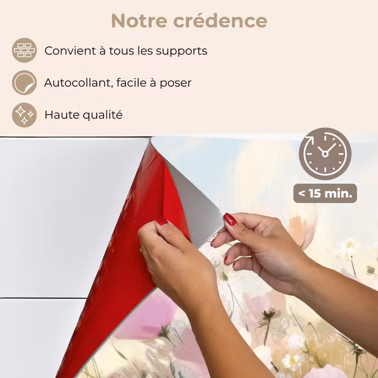 Fond de hotte - Champ de fleurs - Teintes claires - Peintures — 4