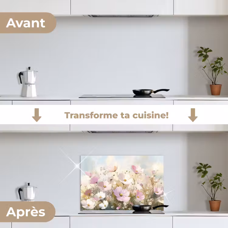 Fond de hotte - Champ de fleurs - Teintes claires - Peintures — 7