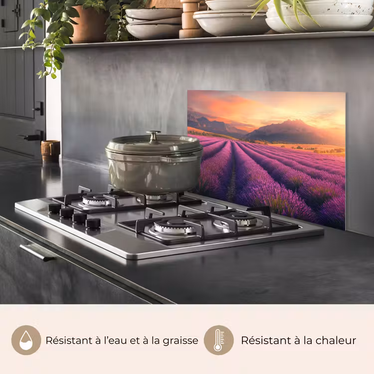 Fond de hotte - Champ de lavande - Coucher de soleil - Violet — 2